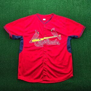 St Louis Cardinals Jersey Mens XL Red Button Up #13 Carpenter MLB Baseball‎